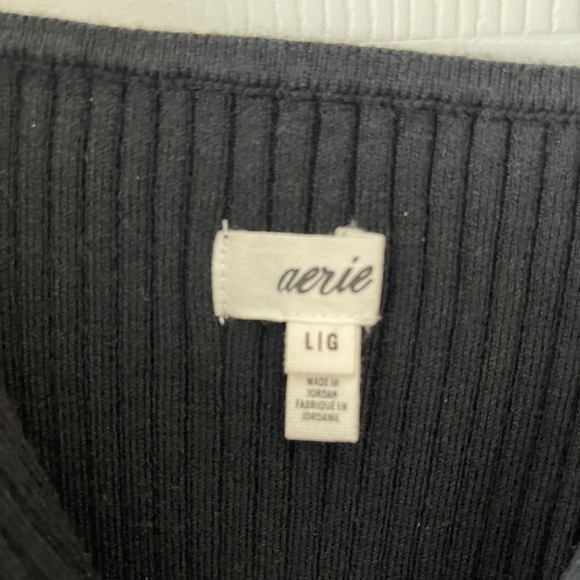 Aerie Black Ribbed Asymmetrical Camisole - Picture 2 of 3